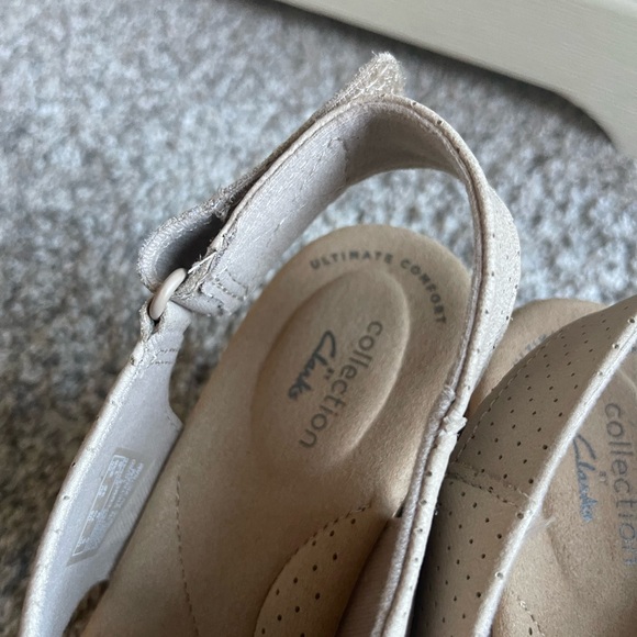 Clarks Annadel Parker sand suede platform wedge sandal size 7.5 - Picture 7 of 7